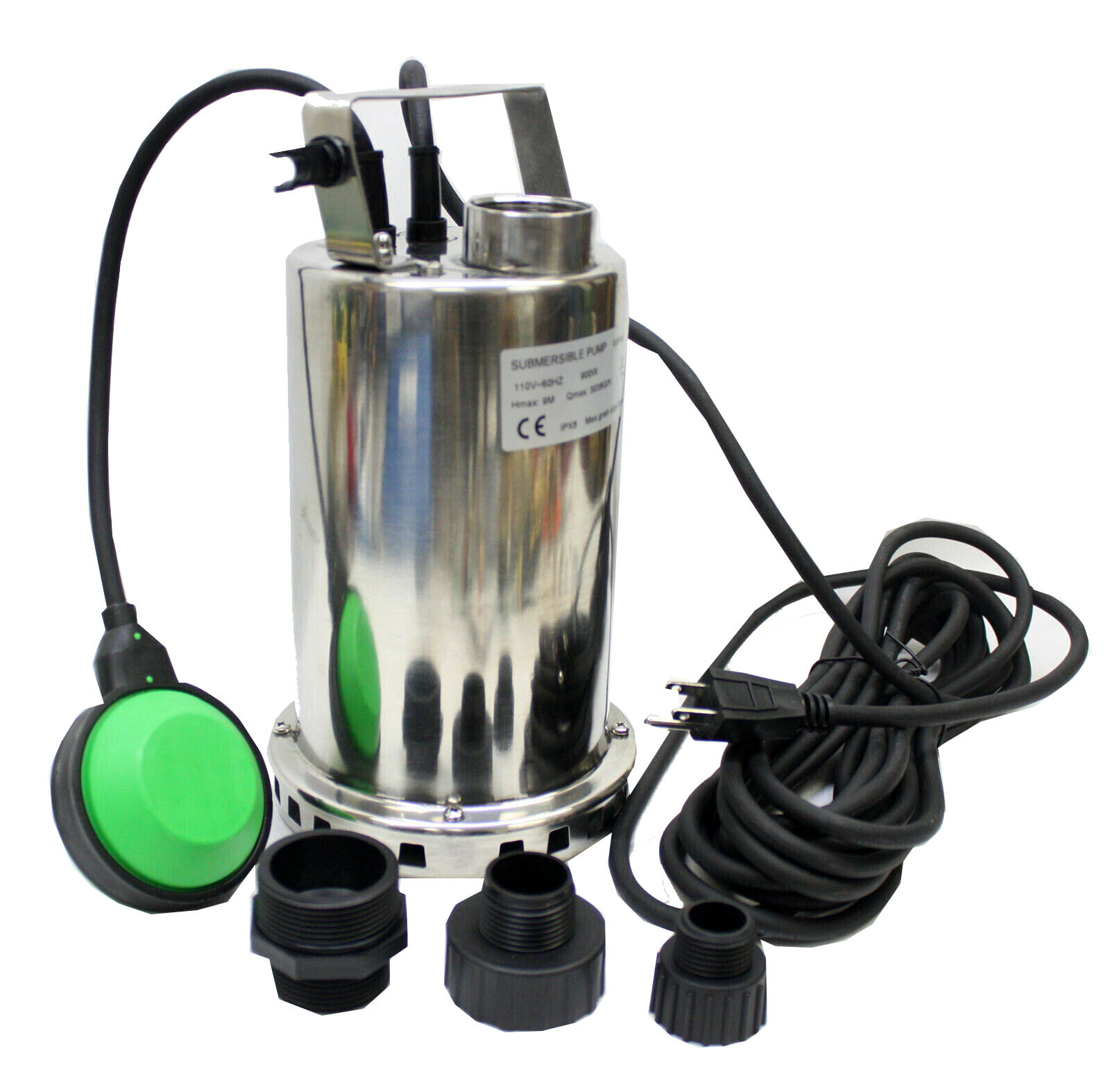 900W 3038GPH Stainless Submersible Transfer Utility Clear Water Sump Pump 1-1/4 gallery