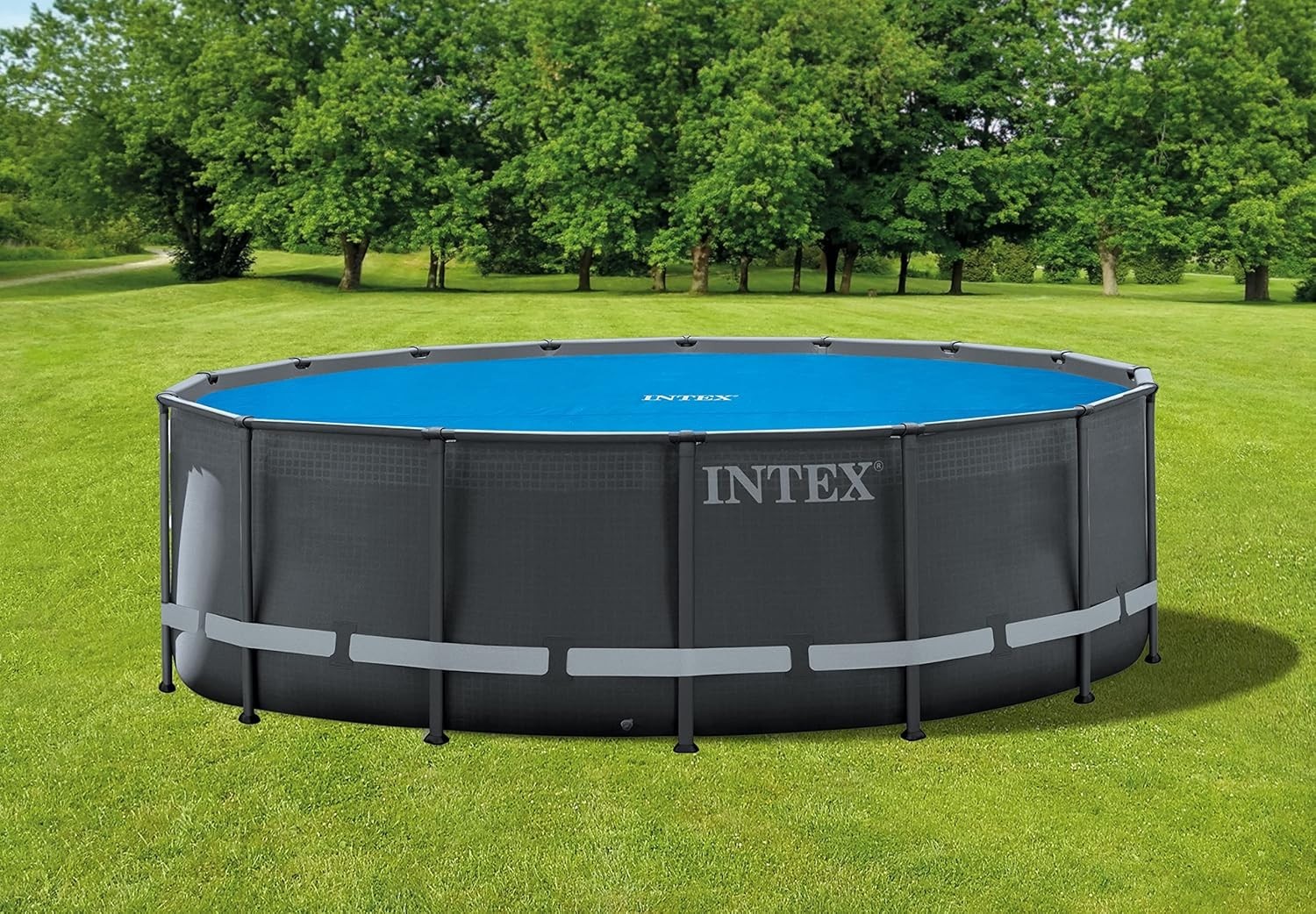 INTEX 28014E Solar Pool Cover: for 16ft Round Easy Set and Metal Frame Pools gallery