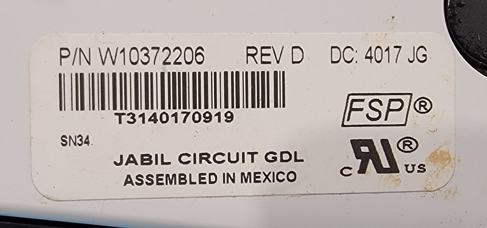 Genuine Refrigerator Whirlpool Control Board Part#W10372206 gallery