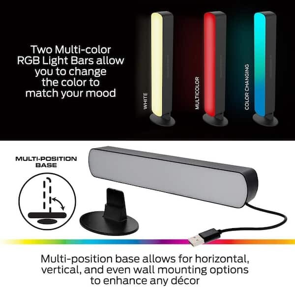 Monster LED 5 Piece Sound Reactive Multi-Color Indoor LED Light Kit, 2 Light Bar gallery