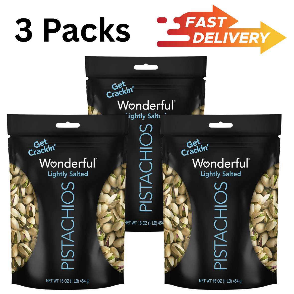 Wonderful Pistachios In-Shell Lightly Salted Nuts, 16 Ounce Resealable Bag gallery