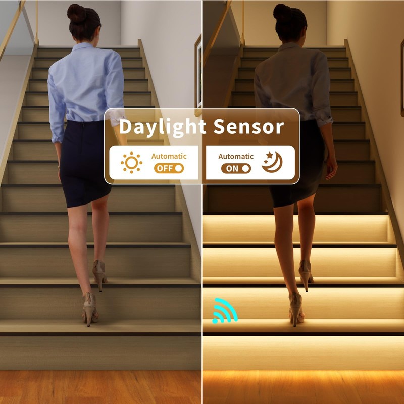 Intelligent Motion Sensor Led Stair Lights Indoor, Interior Lights for Stairs... gallery