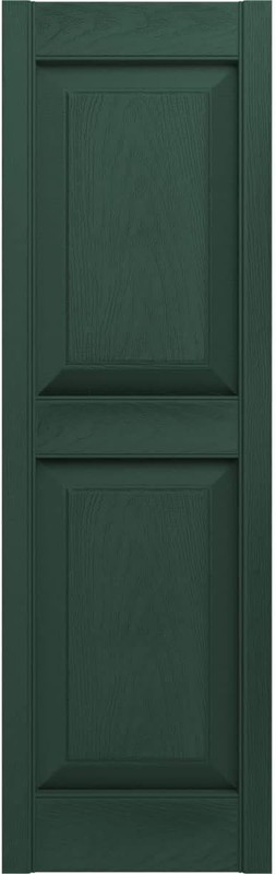 Midnight Green Raised Panel Shutters - 14.75"W x 67"H, Spike Pair gallery