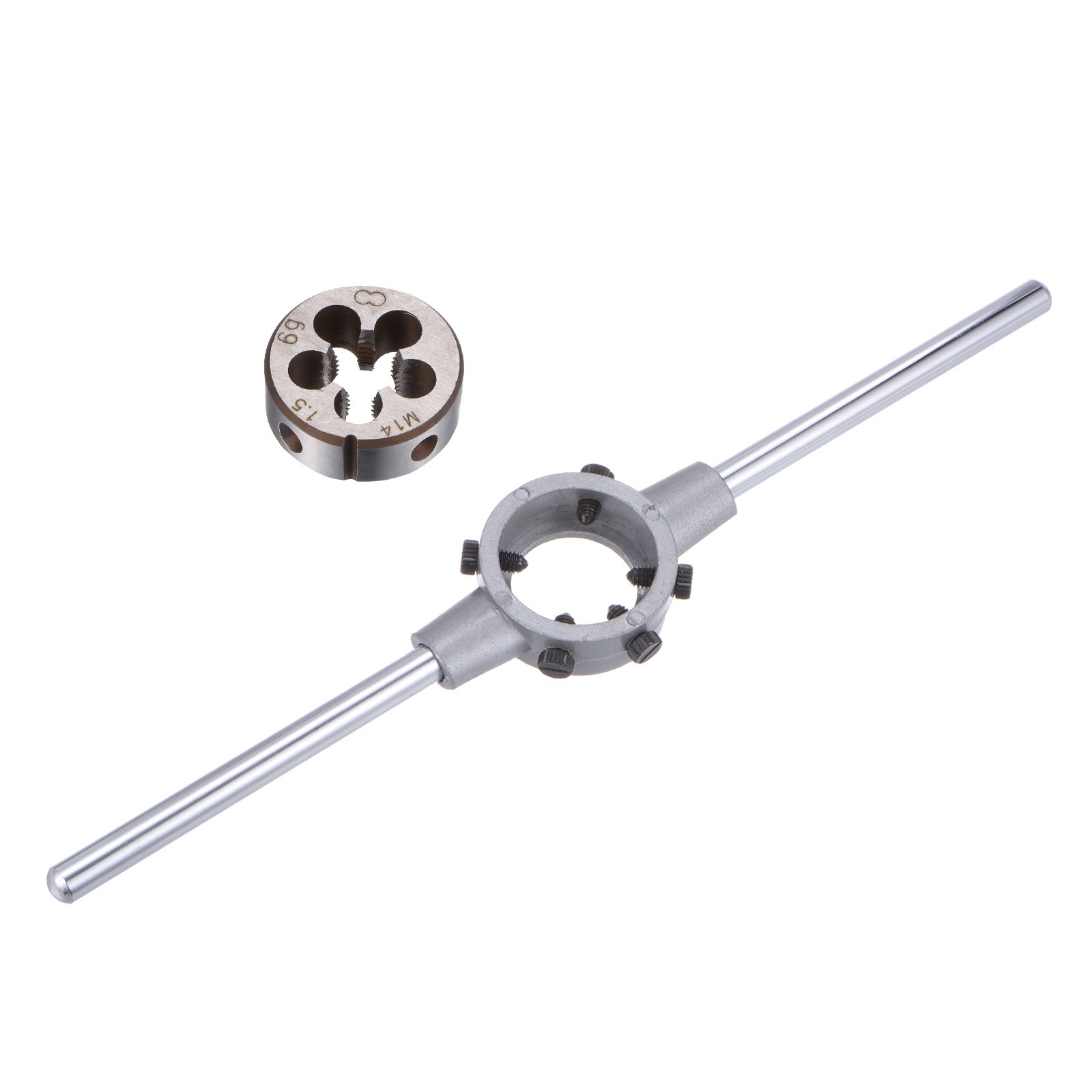 M14 x 1.5 Threading Die 38mm M12-M16 Round Holder Die Stock Wrench Set gallery