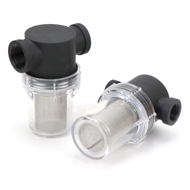 3/4" 1/2" 1" Inline Mesh Strainer Water Pump High Flow Pipeline Filter 40 Mesh gallery