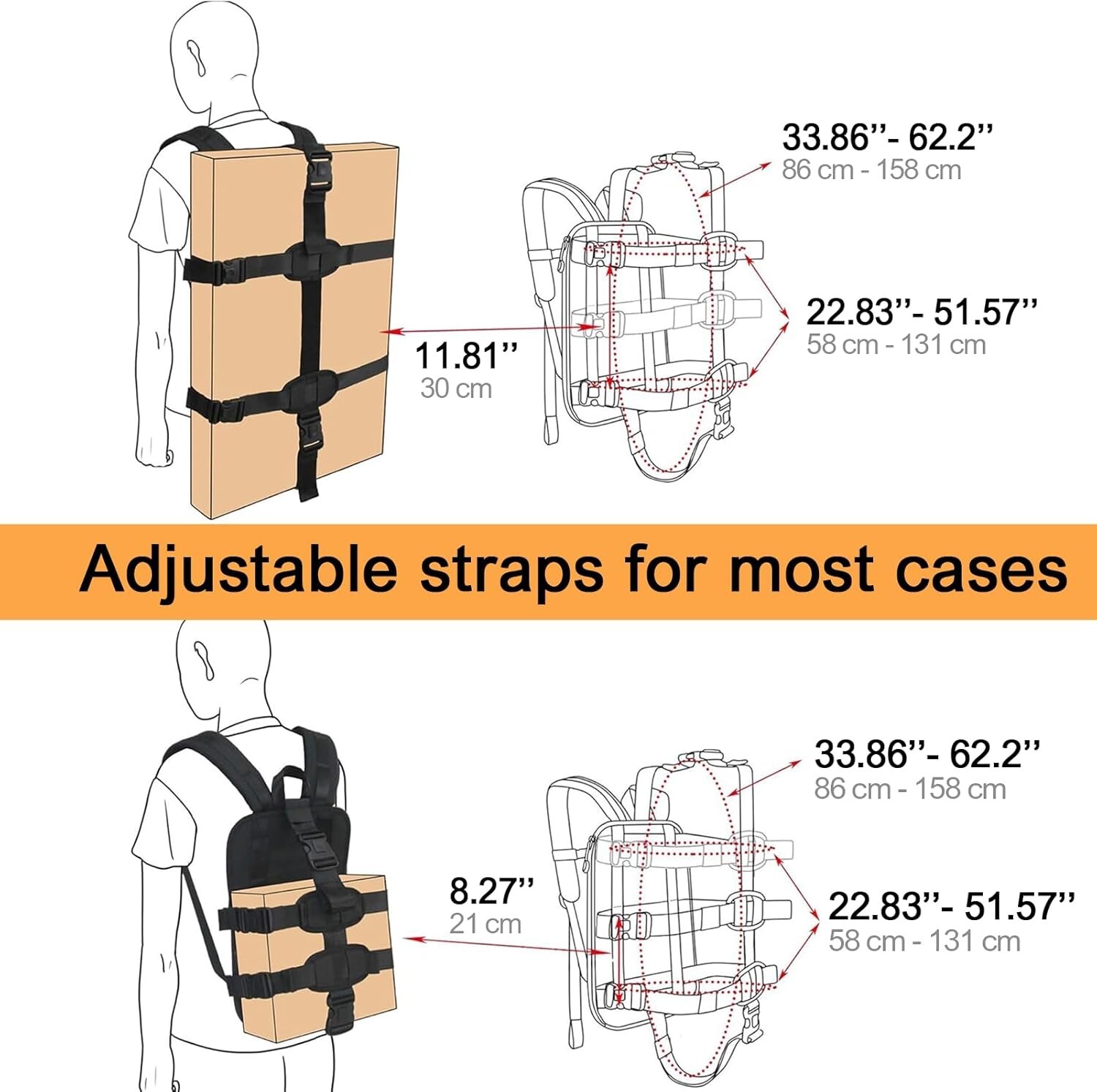 Backpack Carrying System with Strap for Carrying Hard Shell Case/Hand Luggage 2
