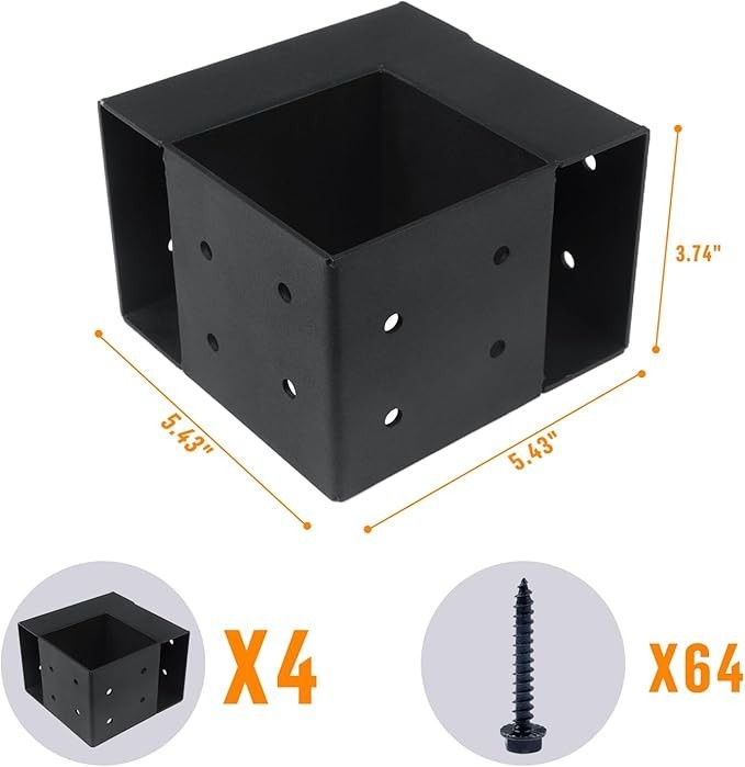 Workbench Bracket Kit – Set of 4 Steel 3-Way Brackets for 4x4 and 2x4 Lumber, Id gallery