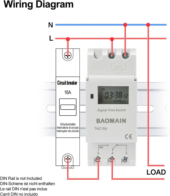 Weekly Programmable Digital Timer Switch AC 220V - THC15A LCD Display gallery