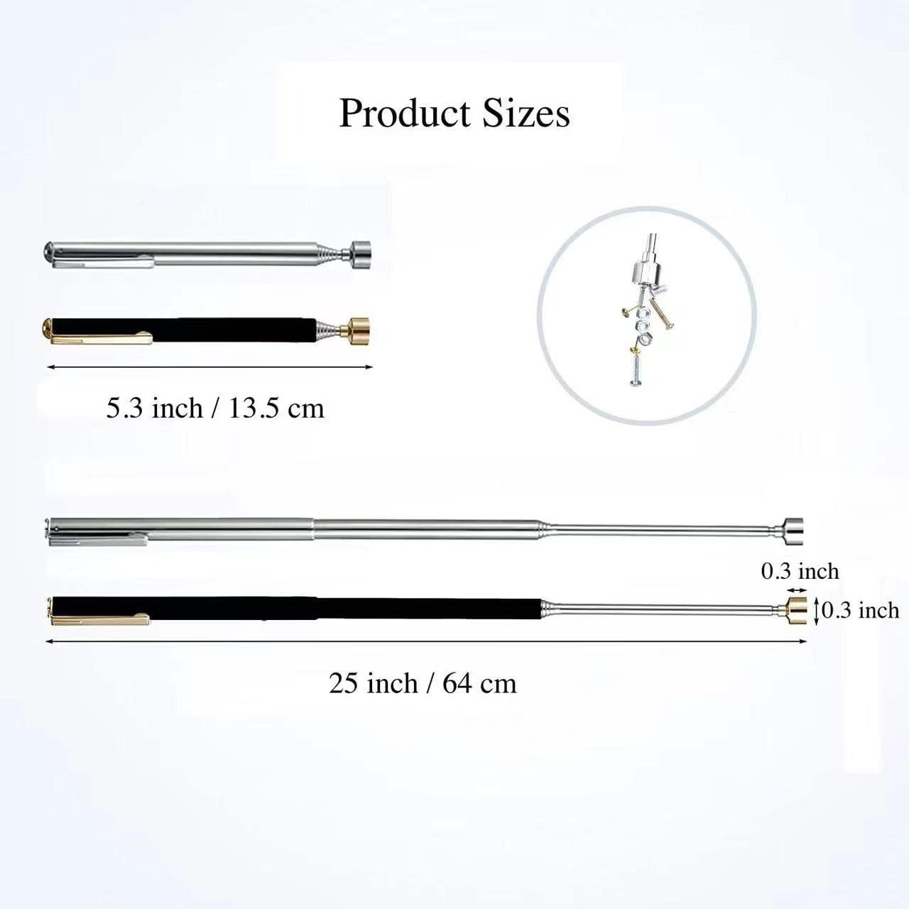 2Pcs Magnetic Telescoping Pick up Tool for Small Metal Tools with Pocket Clip 3 gallery