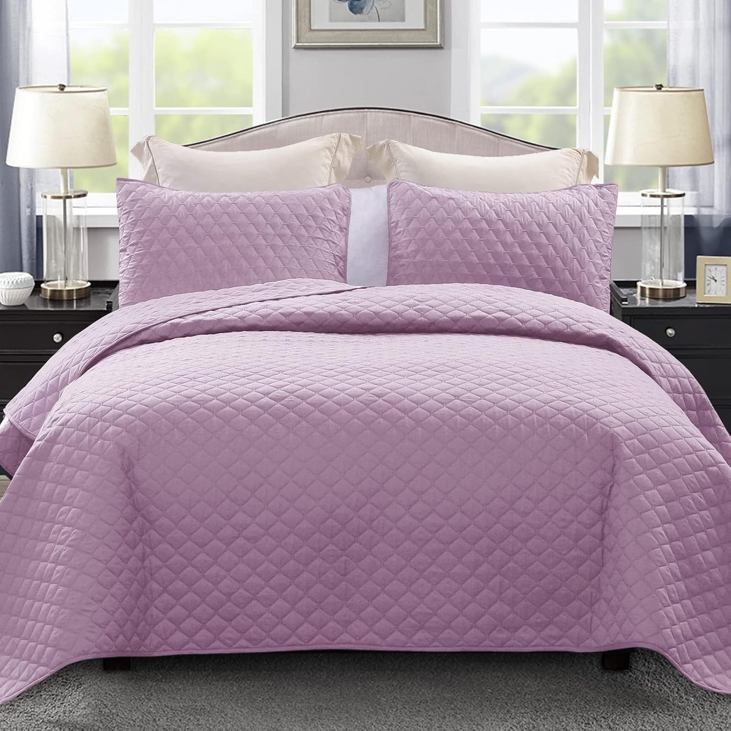 Reversible Full Queen Quilt Bedding Set W/ Pillow Shams Lightweight Quilts Queen gallery