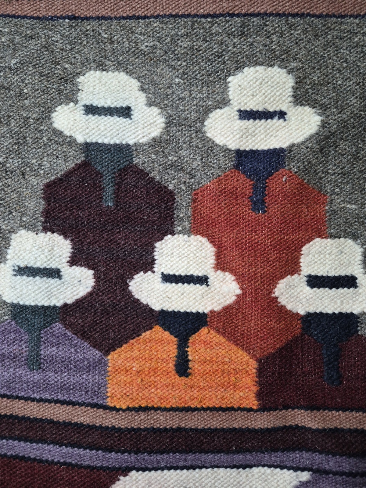 Handmade Wool Peruvian Tapestry The Gossips Andean Folk Art Wall Decor 2' By 3' gallery