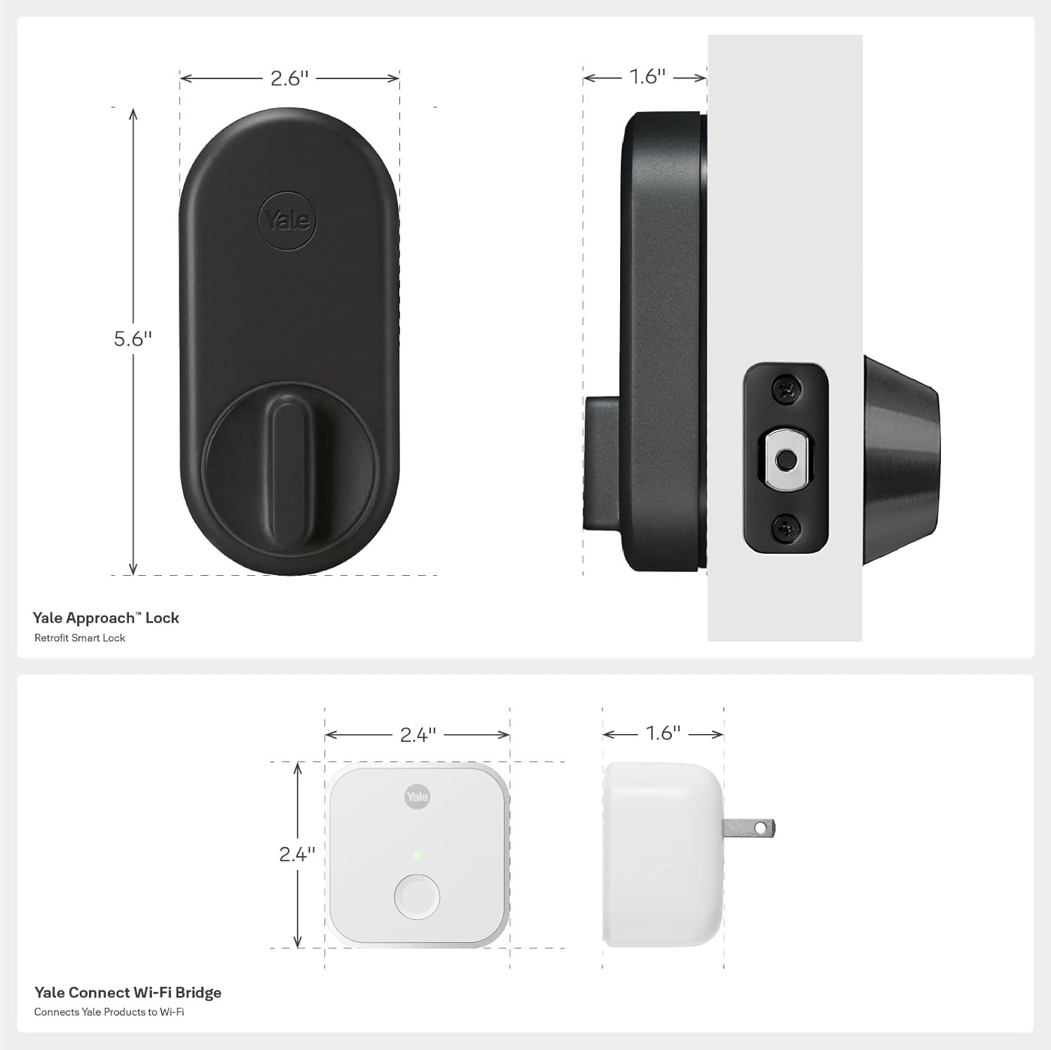 Yale Approach Lock + Connect Wi-Fi Deadbolt Smart Lock - ASL-08, AC-R2 gallery