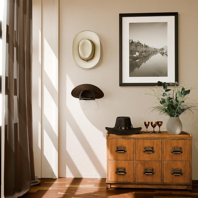 2 Pc or 4 Pack Cowboy Hat Rack - Wall Mount Cowboy Hat Holder, Western Hat Hooks gallery