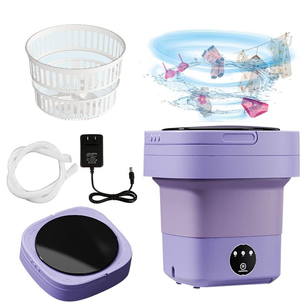 8L Portable Washing Machine Mini Washer Foldable Washer Small Spin Dryer Travel gallery