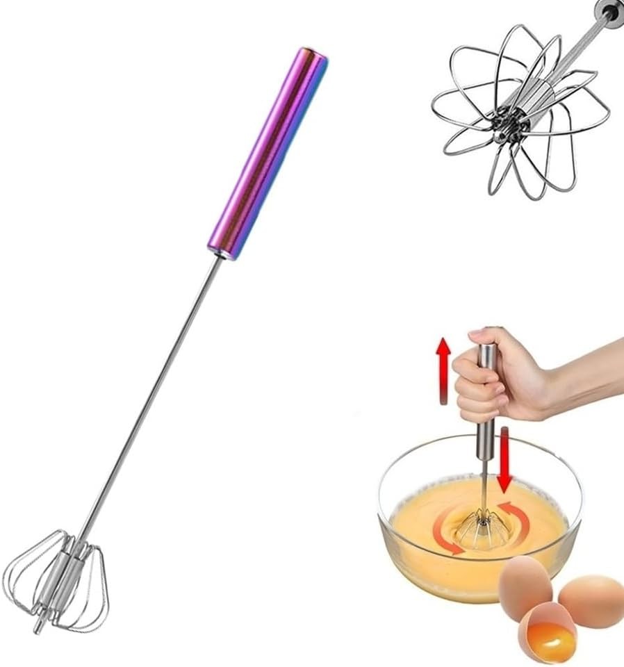10Inch Stainless Steel Semi-Automatic Whisk Hand Push Rotary Whisk Blender Egg gallery