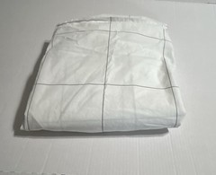 Brooklinen Queen Flat Sheet White with Gray Windowpane Cotton