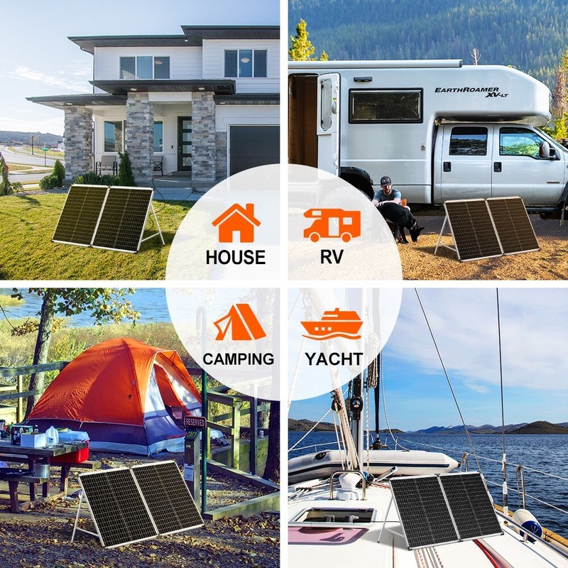 DOKIO Portable Foldable Solar Panel Kit 100W Solar Suitcase Caravan Boat Camper gallery