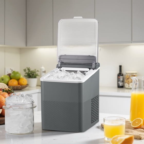 Mainstays Portable Countertop Ice Maker 26lbs/Day Compact Ice Machine Gray gallery
