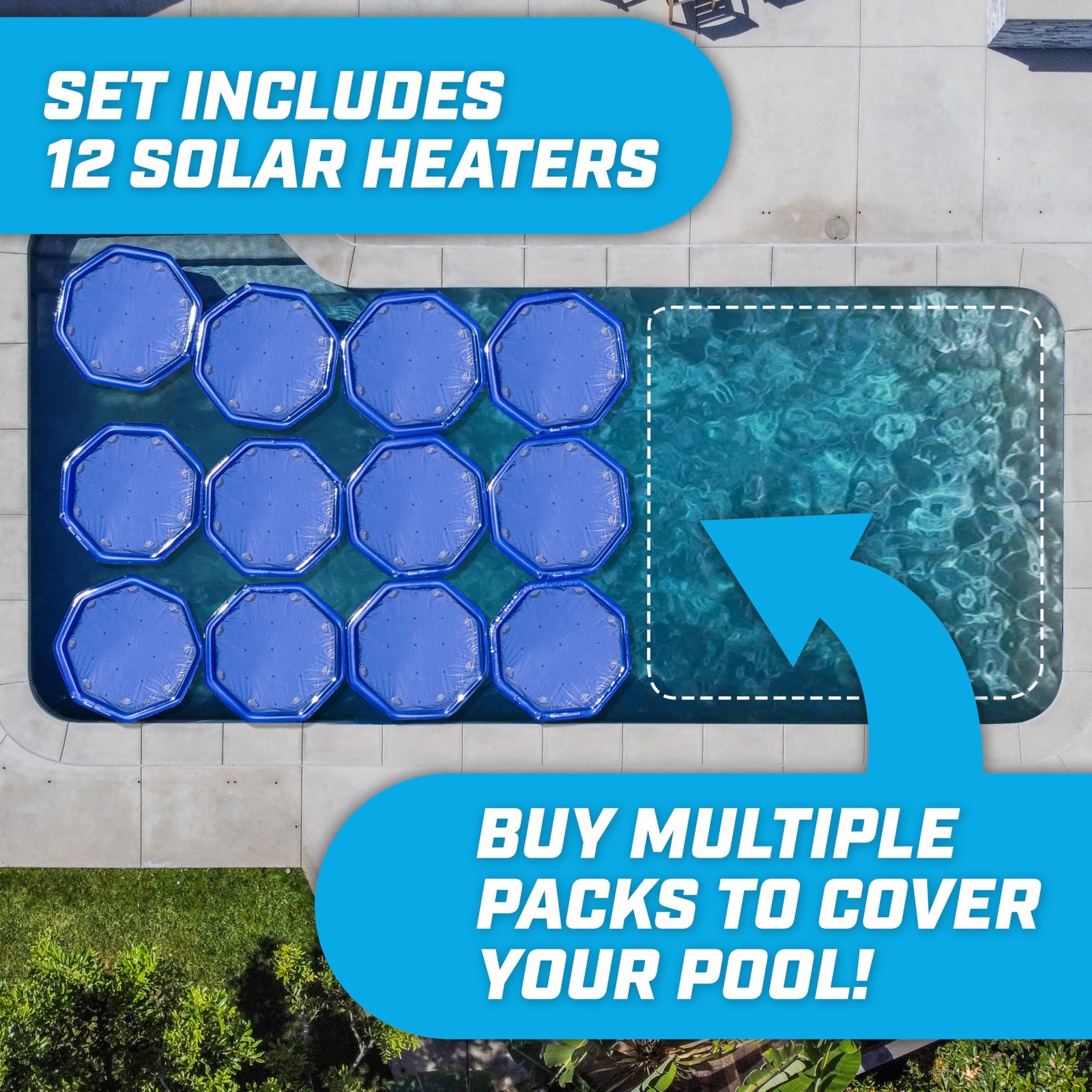 GoFloats V2 Inflatable Solar Pool Heaters for Affordable 120 Sq Ft, 12 Pack gallery