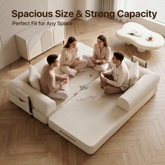 Pull-Out Sofa Bed Couch Sleeper Convertible Bed Couch With Side Pockets Washable