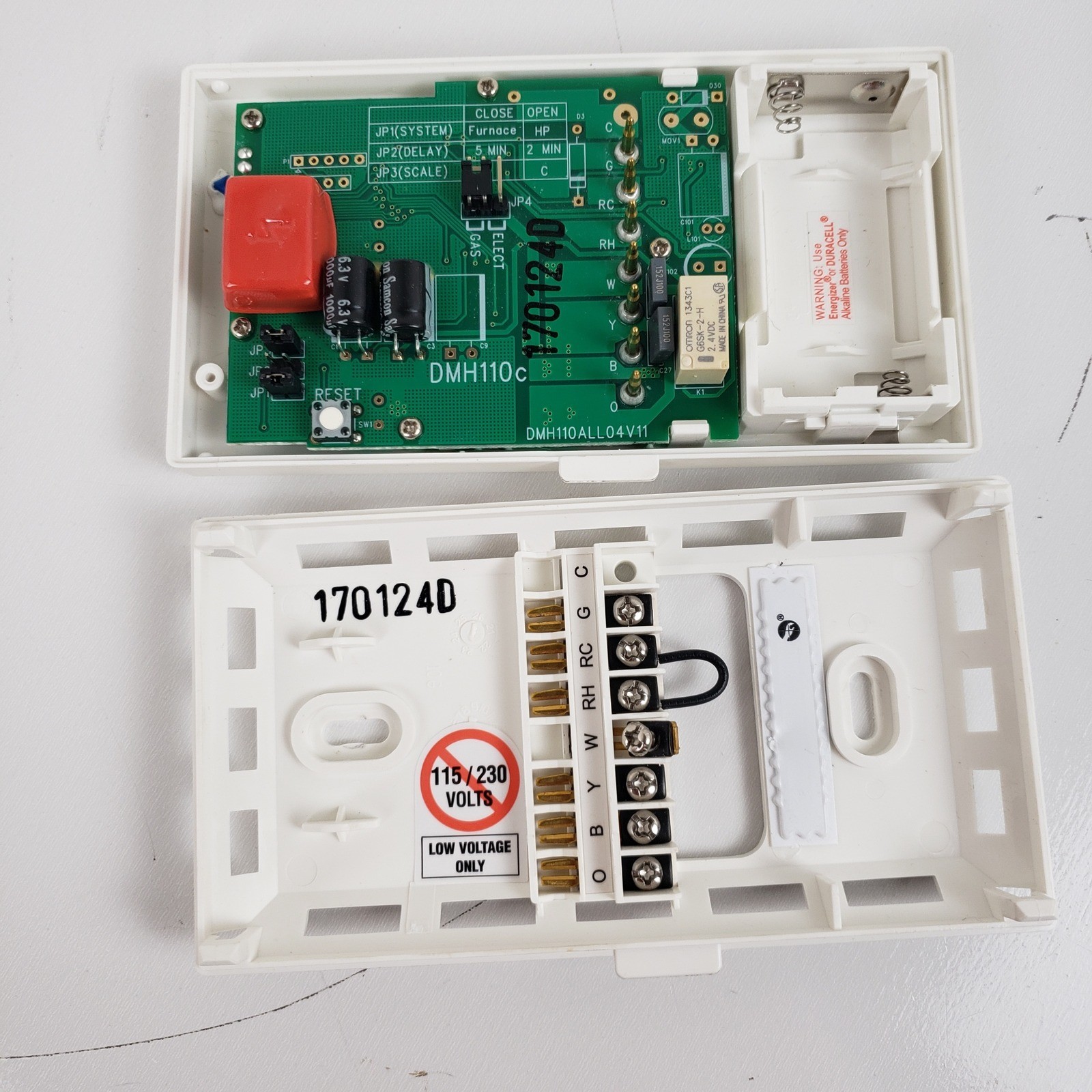 LUX DMH110 Non-Programmable Thermostat White Heat Cool Fan Low Voltage 170124D gallery