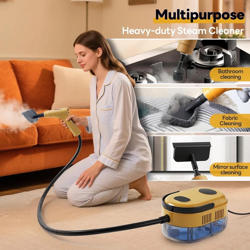 Fast Heating Handheld Steam Cleaner - 15-in-1 High Pressure for Home & Car gallery
