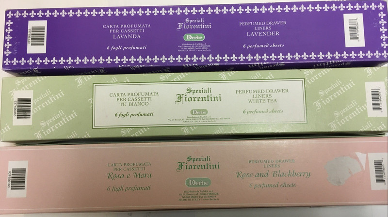 PERFUMED DRAWER LINERS, 6 SHEETS ASSORTED FRAGRANCE SOLD SEPARATE MADE IN ITALY gallery