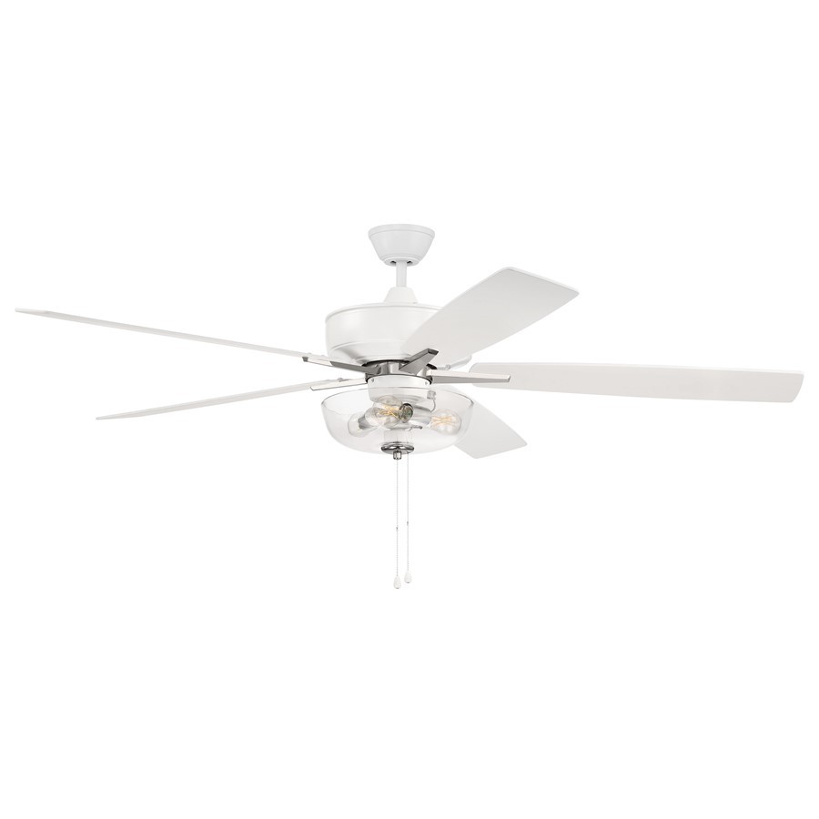 Craftmade Super Pro 101 60" 5-Blade Fan, WH/Nickel/Oak/Lt Kit - S101WPLN5-60WWOK gallery