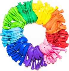 Dusico® Balloons Rainbow Set (100 Pcs) 12 Inches, Assorted Bright Colors-1Pack