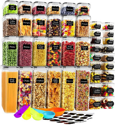 42 Pack Set Kitchen Plastic Food Containers with Airtight Lids Leak Proof gallery