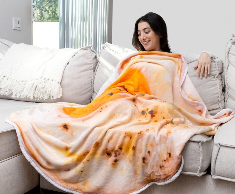 Fried Egg Round Fleece Throw Blanket | 60 Inches gallery