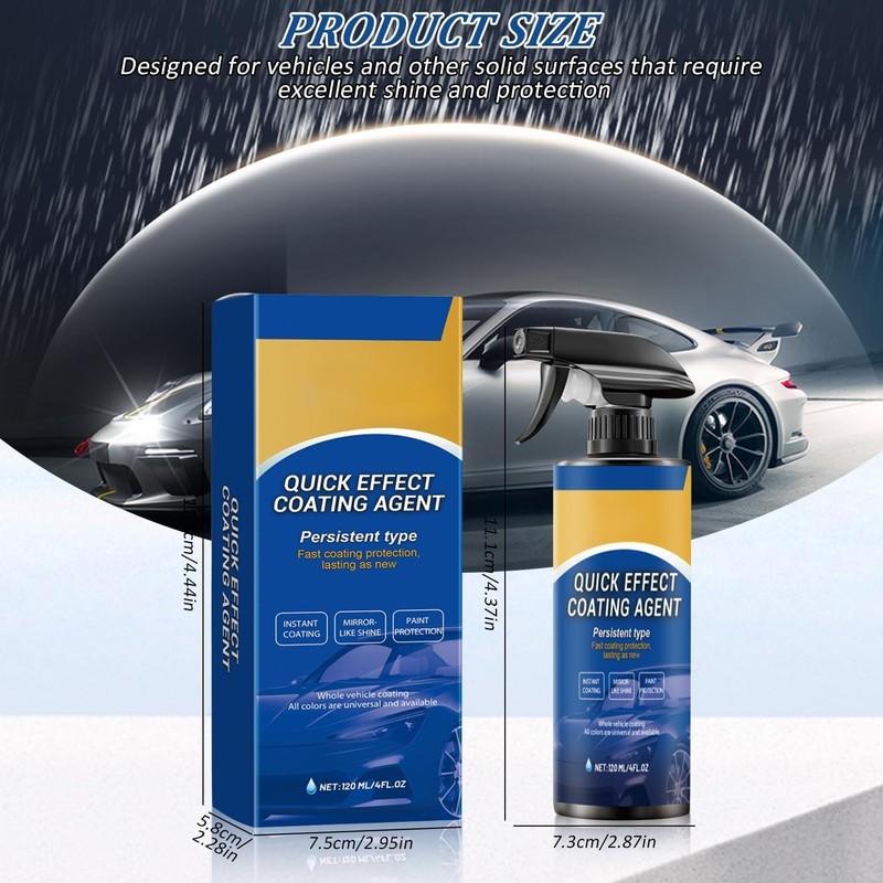 Quick Effect Car Coating Spray 2 Pack, Waterless Wash Polish, Paint Protection gallery