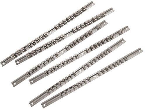 Ullman Steel Socket Rail Set Organizer Holder 6pc 1/4 3/8 1/2 Metric SAE USA gallery