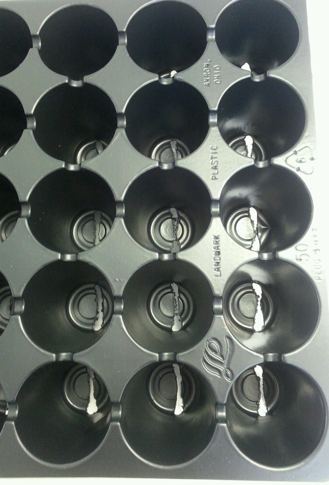 10 Black Plastic PLUG SHEETS - 50 cells per flat- INSERTS SEED STARTING gallery