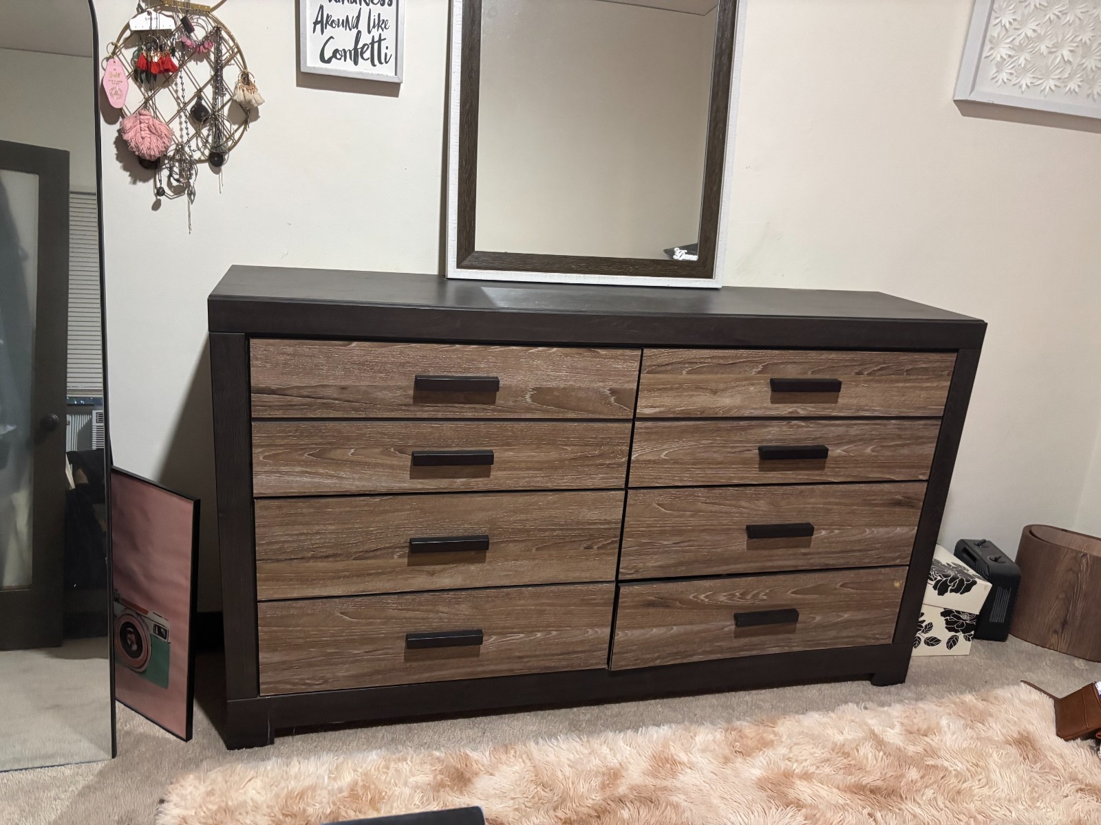 Modern Rustic Dresser, Nightstand + Mirror Set - LOCAL PICKUP ONLY–Long Beach/OC gallery