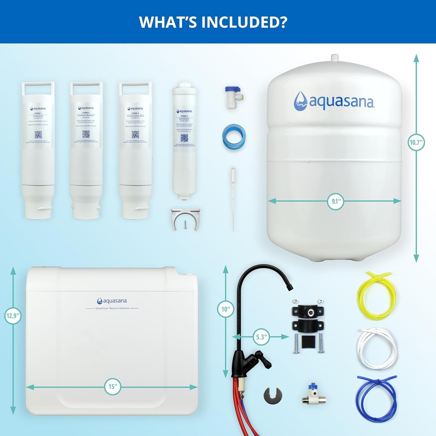 Aquasana SmartFlow Reverse Osmosis Water Filter Under Sink w/ Matte Black Faucet gallery