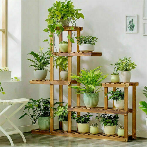 Upgraded All Types Multi Tier Plant Stand Wood Garden Shelf Herb Flower Holder gallery