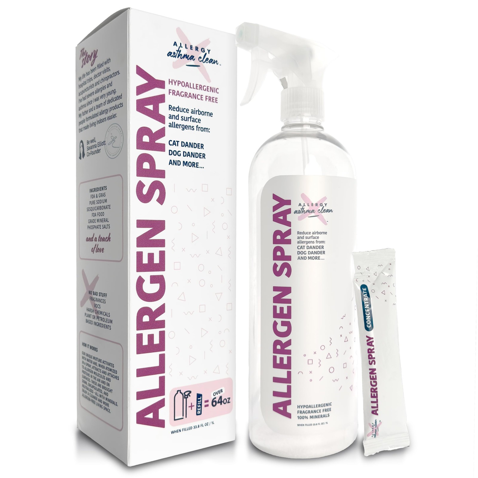 Allergen Spray, Pets, Dust Allergies & More, Air & Surface, Just Add Water, B... gallery
