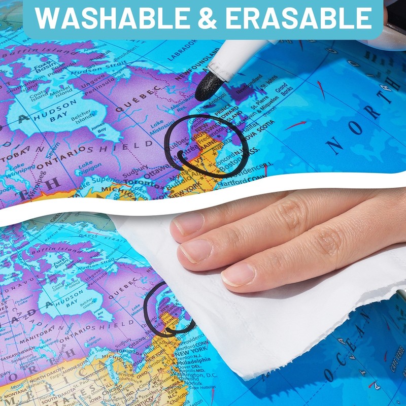 13'' Illuminated Globe Map 720° Rotation W/ Touch Switch 3 LED Lighting Modes gallery