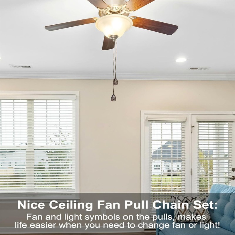 Bronze Ceiling Fan Pull Chain Set, Decorative Fan Pull Chain Pendant Extension gallery