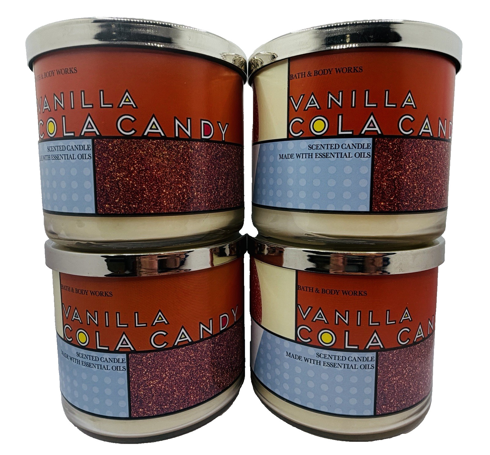 Bath & Body Works Vanilla Cola Candy 3 Wick 14.5 Oz Candle x4 gallery