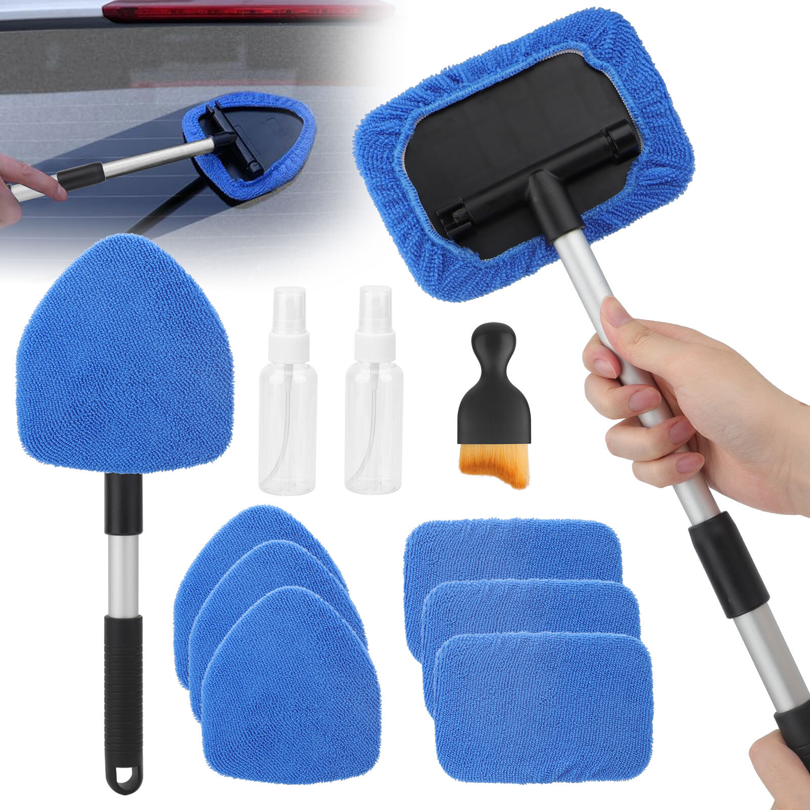 11pcs Windshield Cleaning Tool Kit Car Window Glass Wiper Cleaner Brush Reusable gallery