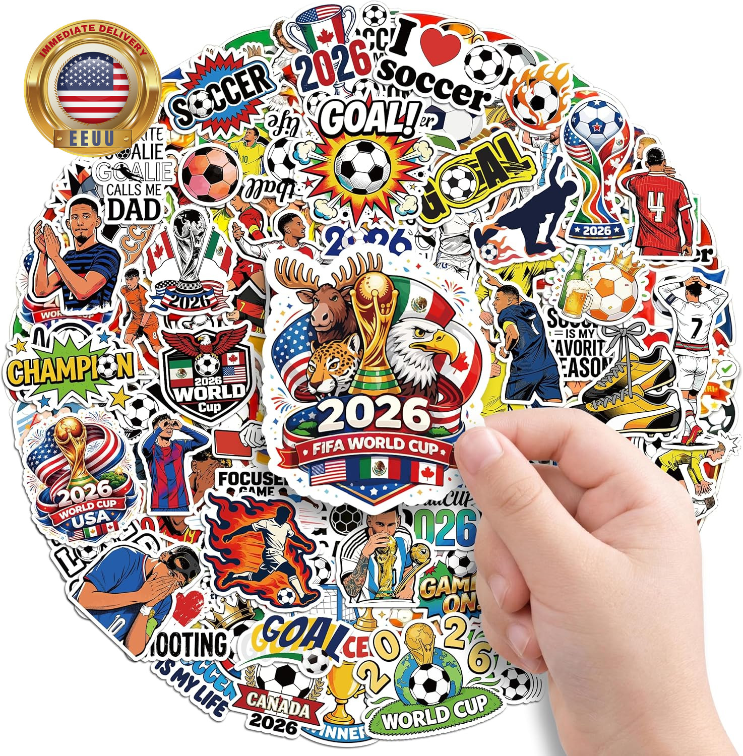 150Pcs Soccer Stickers Vinyl Waterproof Non-Repeating for Boys Girls Teens Adult gallery