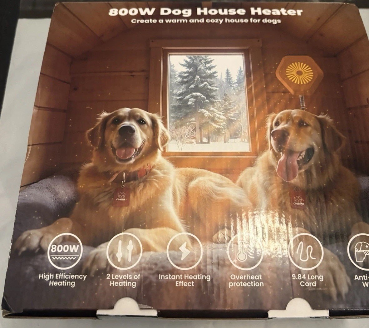 Dog House Heater Adjustable Heating 800W Anti-Chew Cord Overheat Protection gallery