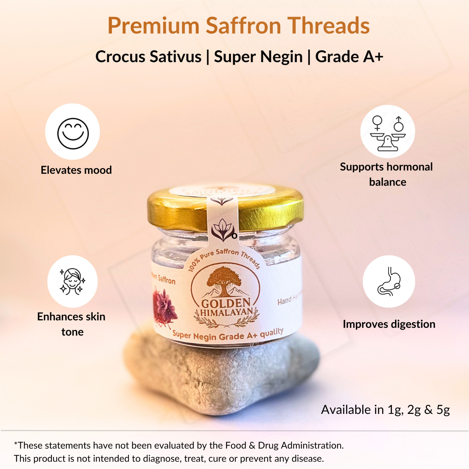 Premium Saffron Threads Super Negin Grade A+ Pure Red Threads 5 grams gallery