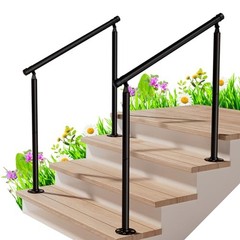 Pack Handrails for Outdoor Steps 3 Step Stair Railing Outdoor Fit to 3 Steps 2