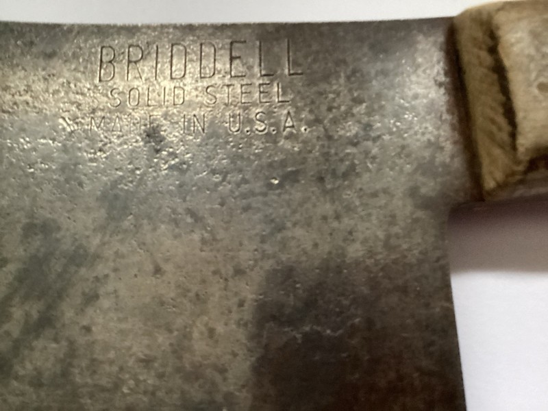 BRIDDELL Cleaver_Made in USA_Solid Steel_2lbs 10oz_14 in Long_4 5/8 Wide Blade gallery