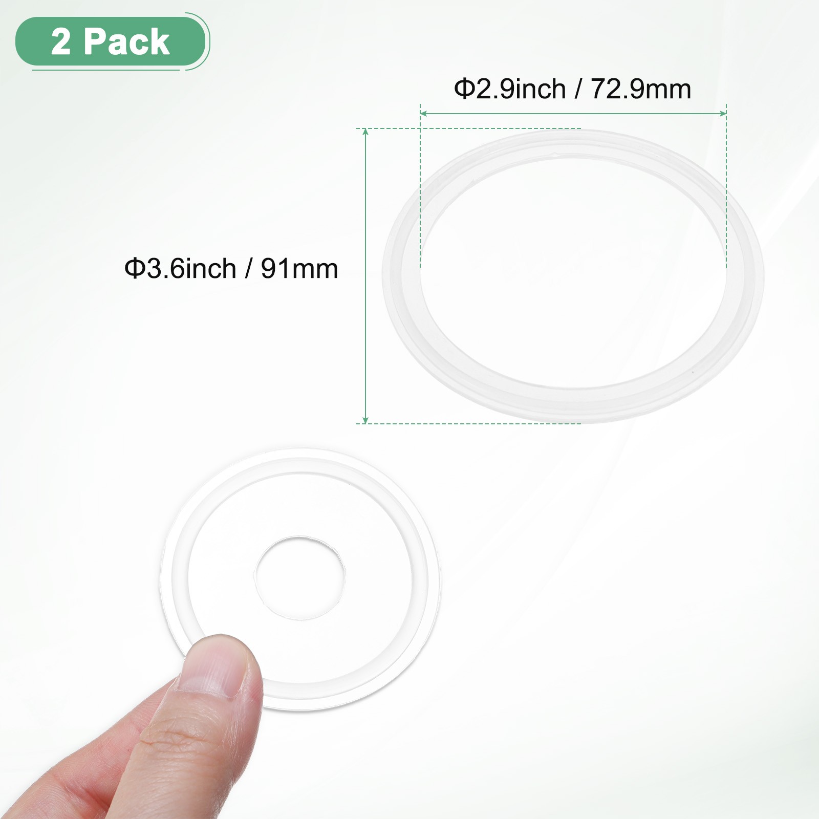 2-Pack Silicone O-Rings Gasket 2.9 in Fits OD 91mm Sanitary Pipe Weld Ferrule gallery