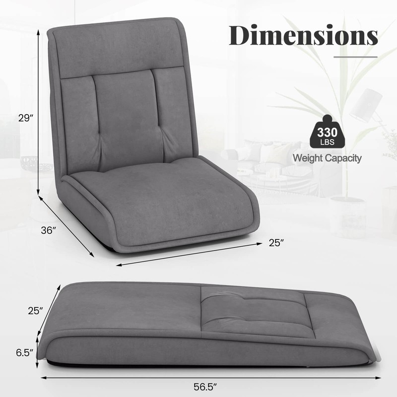 Folding Floor Chair Convertible Lazy Sofa Chair w/ Adjustable Backrest gallery