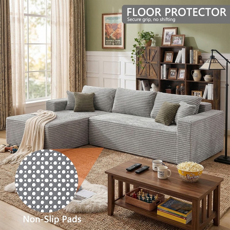 L Shaped Sectional Sofa Cloud Couch Compression Boneless Sofas w/Oversized Chais gallery